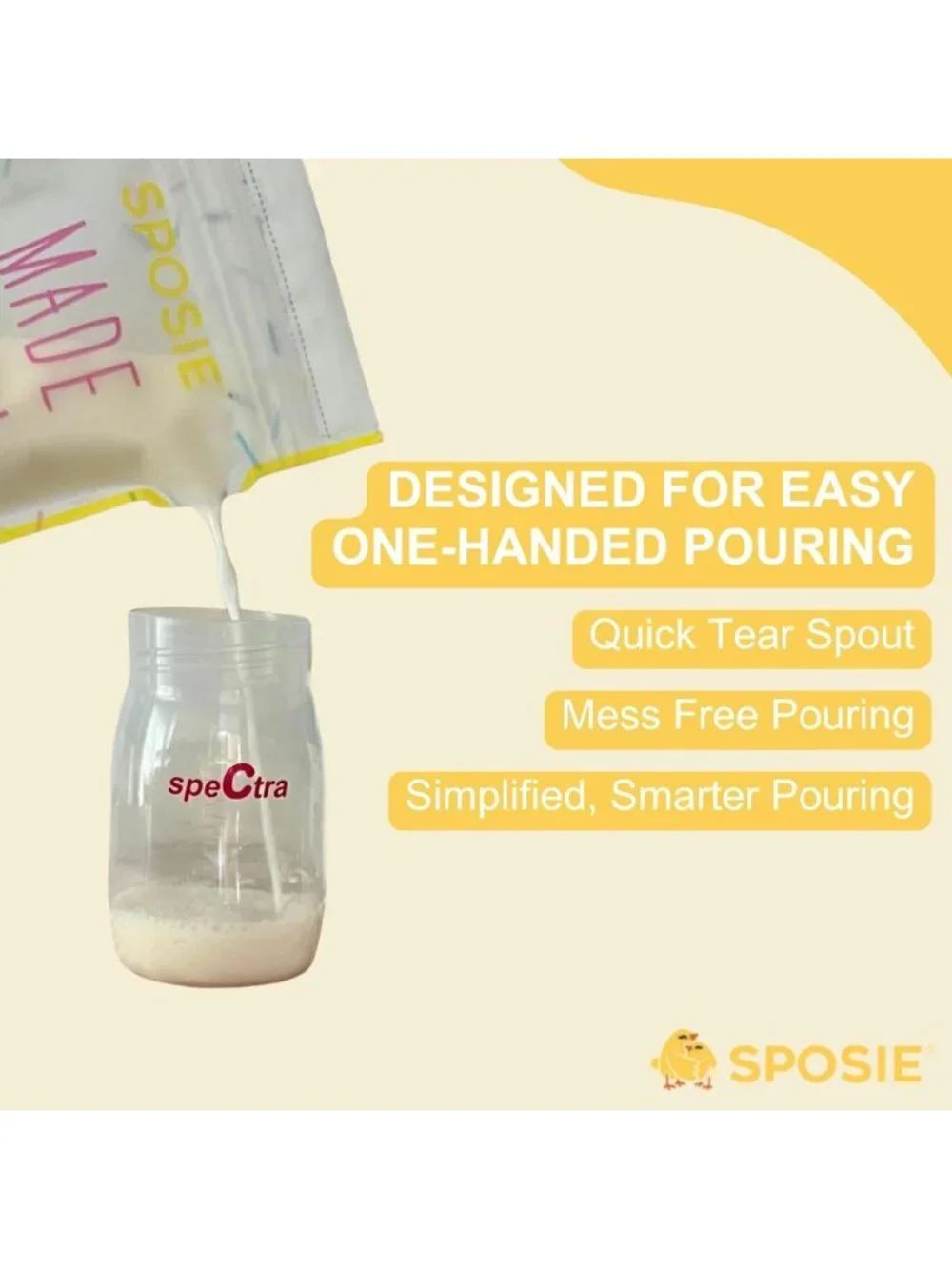 Breast Milk Storage Bags - 8oz, 100 Count | Leak-Proof, Freezer Safe, Easy Pour